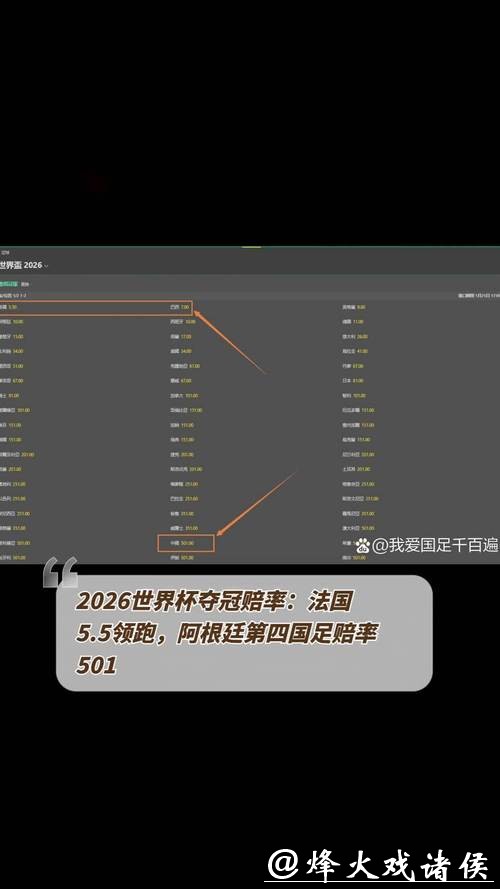 2026世界杯赔率解析与前瞻